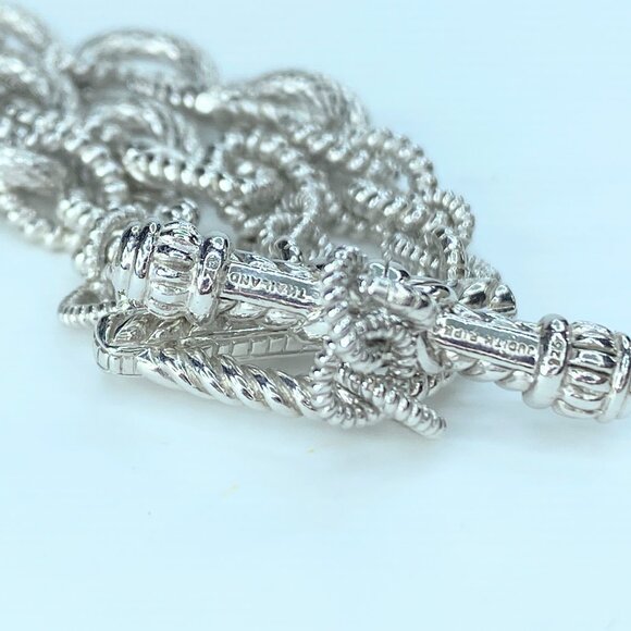 Judith Ripka Sterling Silver Triple 3 Strand Oval Link CZ Toggle bracelet JR8834 - Picture 8 of 8
